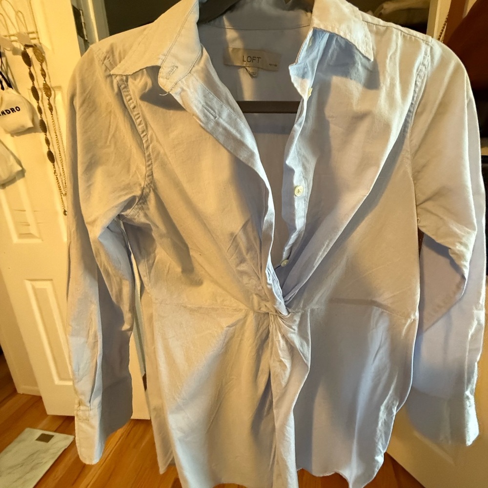 Loft Twisted Front Button-Down Tunic - image 5